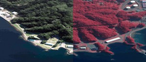 Aerial photogrammetric image with infrared overlay