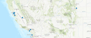 Map of Towill Offices locations in California and Colorado